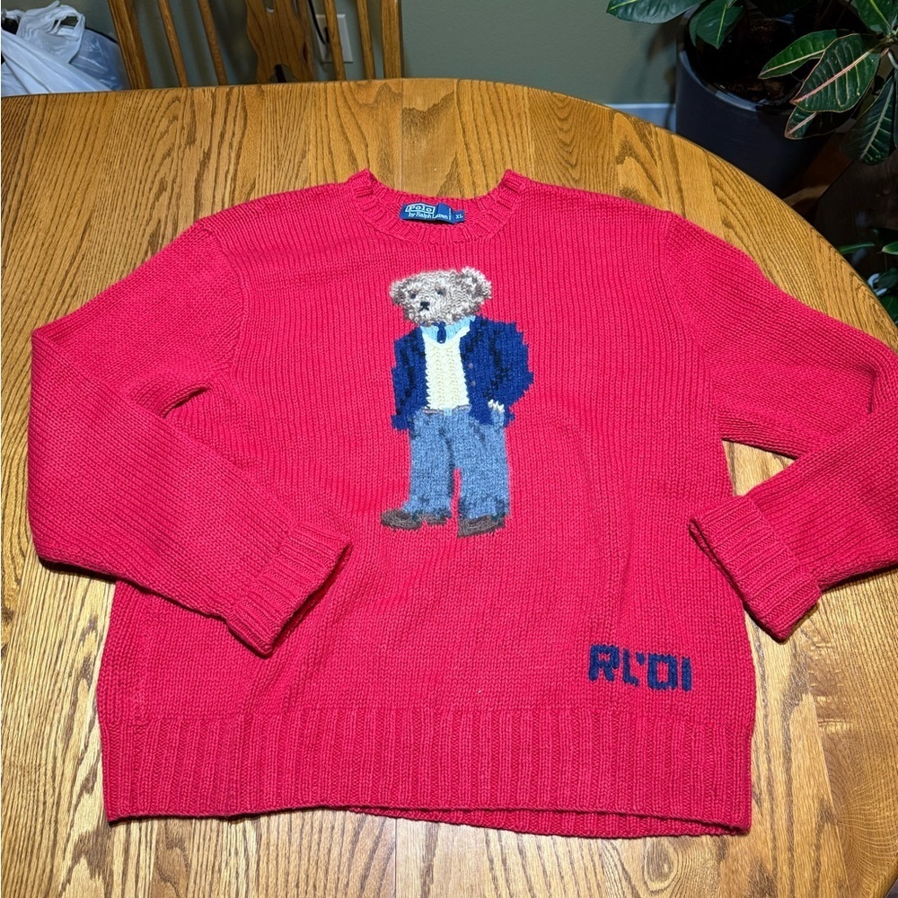 Polo by Ralph Lauren RL 01’ Teddy Bear Sweater Size XL - Picture 2 of 7